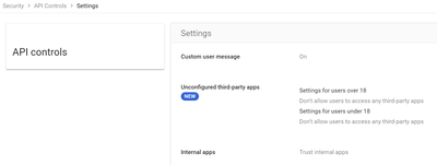 New Settings page