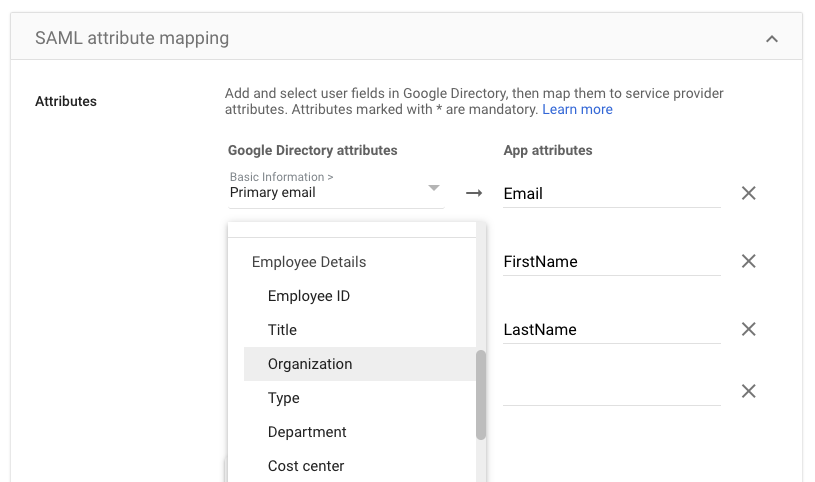 SAML Mapping